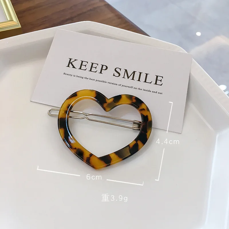 Шпилька для волос в Корейском стиле с изображением сердца янтарного леопарда| |