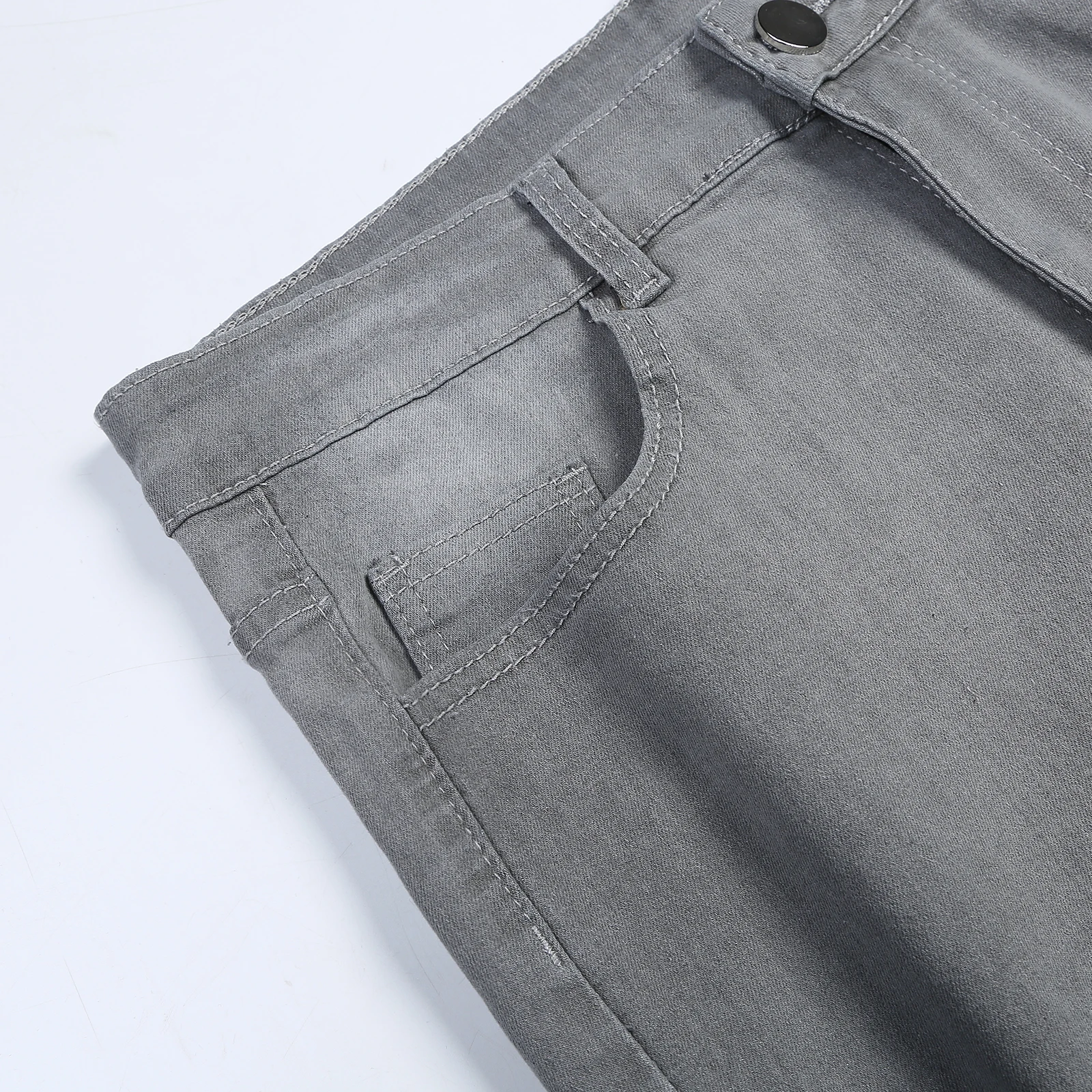 Men's Quilted Embroidered jeans Skinny Jeans Ripped Stretch Denim Pants MAN Elastic Waist Patchwork Jogging Denim Trousers