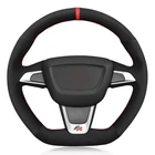 Чехол рулевого колеса автомобиля мягкая черная замша для Seat Ibiza (6J) (FR) 2012-2015 Ibiza (6J) (CUPRA) 2012-2015 Mii FR 2013-2020