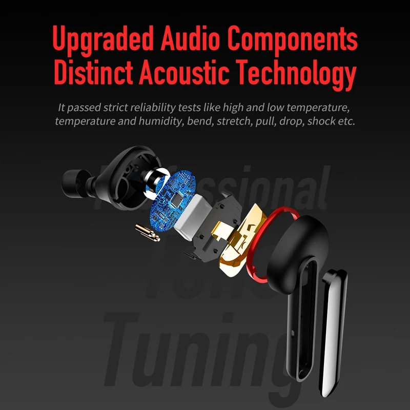 Bluetooth наушники ROCK TWS HD стерео беспроводные игровая гарнитура с шумоподавлением