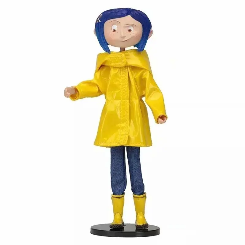 18cm coraline the secret door coraline y la puerta secreta raincoat take off action figure toys doll christmas gift free global shipping