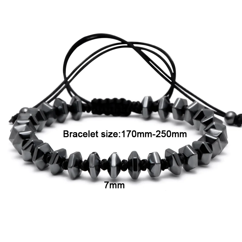Mcllroy Камень Бусы Плетеный браслет мужской регулируемый плетение гематит