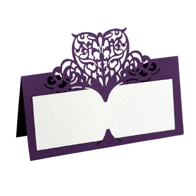 50/100 шт любящее сердце лазерная резка настольный Имя Место карты кружева имя