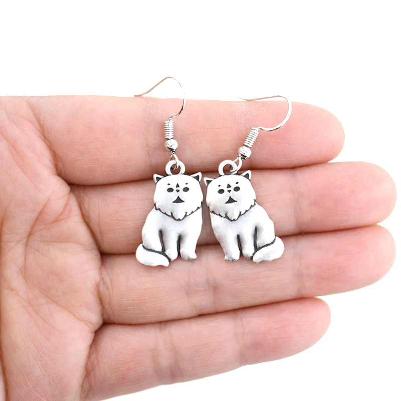 

New Vintage Silver Color Persian Cat Drop Earring Boho Pets Brincos Lover Gifts Jewelry Earrings For Women Girls Pendientes