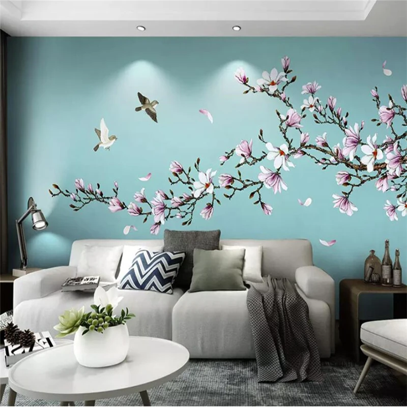 3D обои beibehang на заказ рисунок цветов птиц фон для телевизора фотообои стен 3d