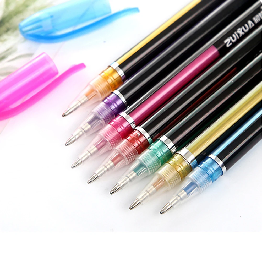 12 шт. набор гелевых ручек металлическая Пастельная блестящая неоновая маркерная