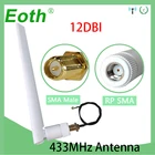 EOTH1 2 шт. 433mhzantenna 5dbi sma разъем lora iot модуль lorawan сигнальный приемник Антенна ipex 1 SMA Штекерный Удлинительный кабель