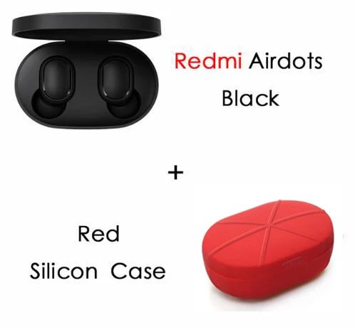 add red case Xiaomi Redmi Airdots Xiaomi беспроводные наушники Голосовое управление Bluetooth 5,0 шумоподавление управление - Цвет: add red case