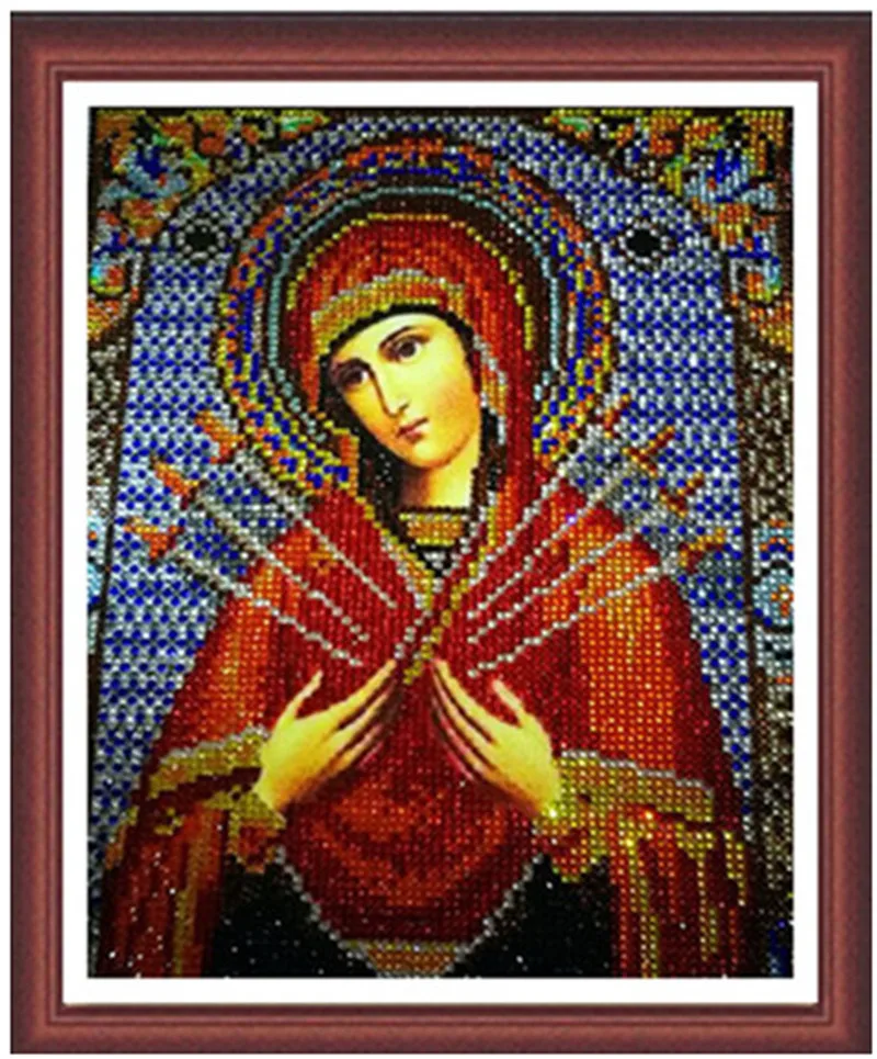 24x34cm DIY Алмазная вышивка крестиком религиозная икона 5D алмазная вышивка мозаика Новогоднее украшение подарок - Цвет: 24x34cm