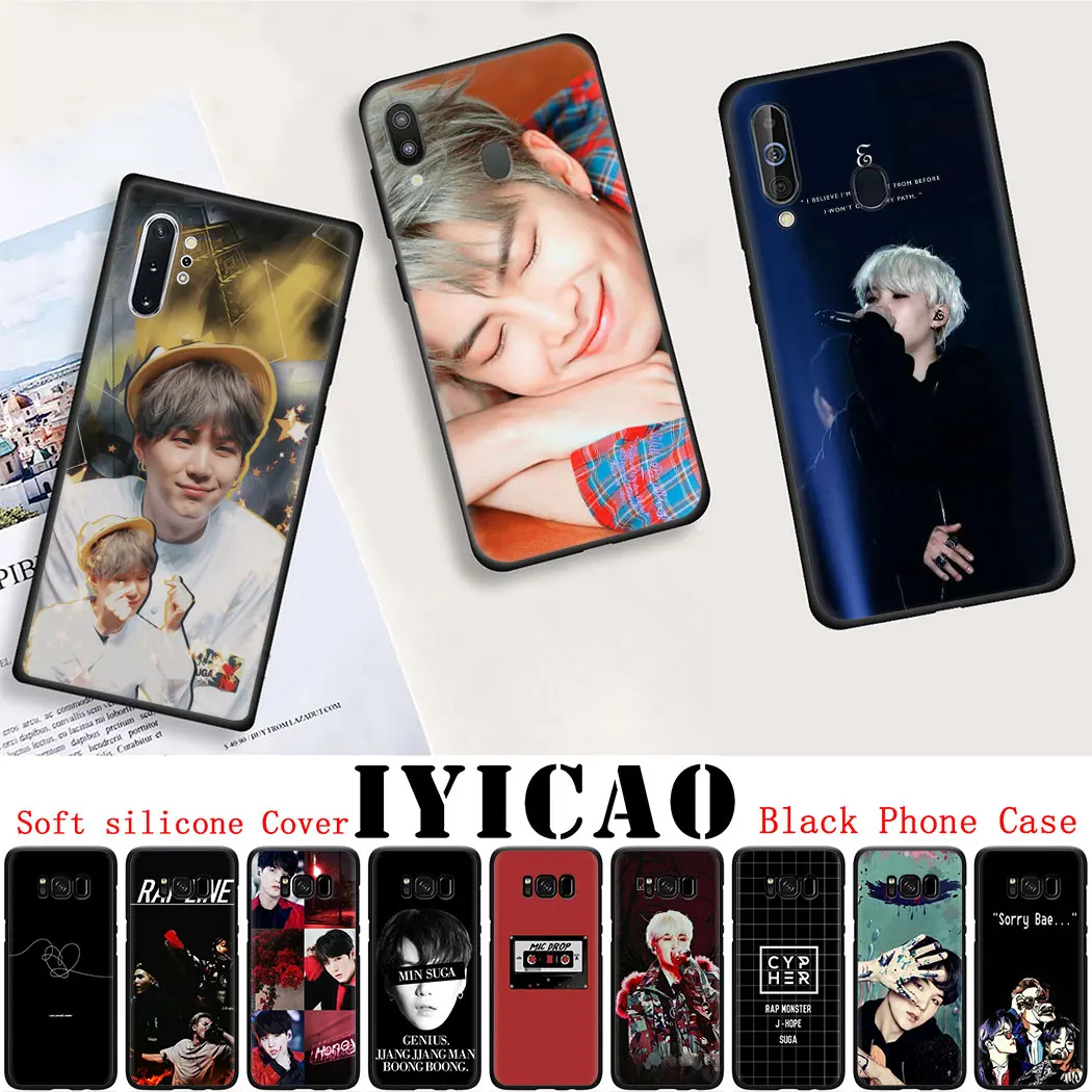 Мягкий силиконовый чехол для Samsung Note 10 S10 Lite S20 Plus Ultra A91 A81 A71 A51 черный телефона Suga K