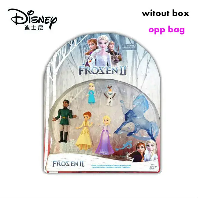 Новинка; 1 комплект детский disney «Холодное сердце» 2 Снежная Королева Эльза и Анна из ПВХ, движущаяся фигурка, Олаф Кристоф Свен аниме куклы дети игрушка Детский подарок - Цвет: 6pcs-02-opp bag