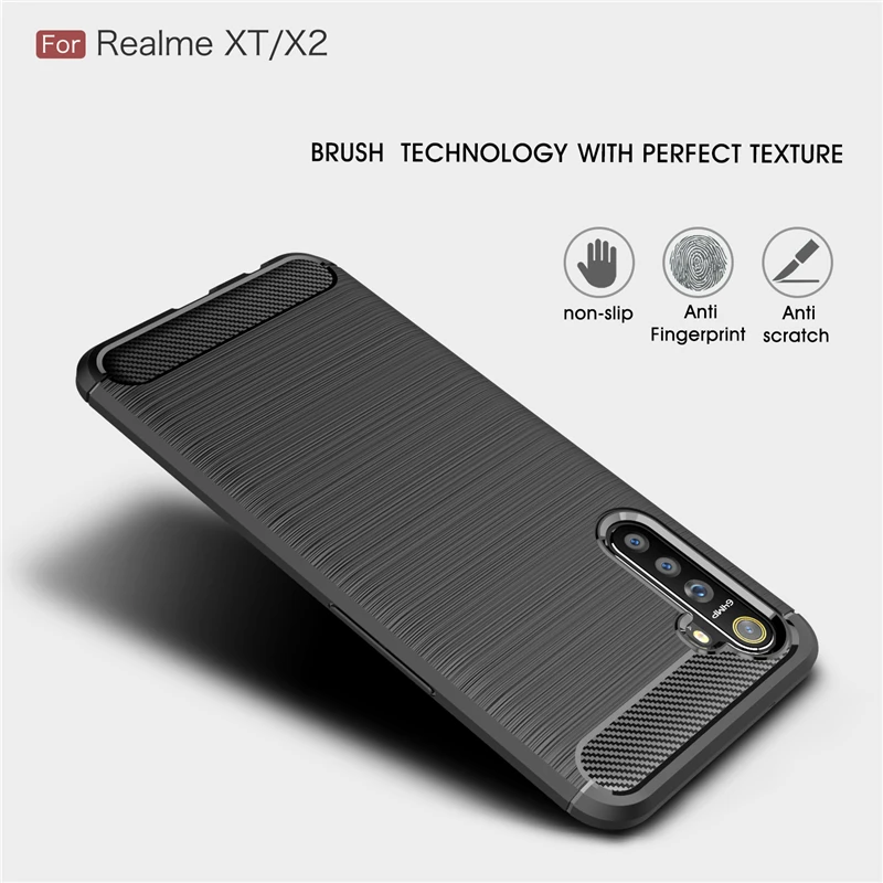 for oppo realme xt case soft tpu silicone carbon fiber rubber case for oppo realme xt cover for oppo realme xt 6 4 inch youthsay free global shipping