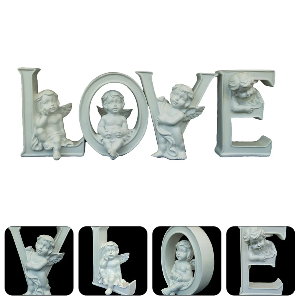 

1 Set LOVE Angel Figurines Desktop Ornament Decoration Wedding Party Supplies