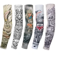 2pcs sunscreen tattoo arm sleeves for men women cycling fishing cooling sport cuff basketball elbow pad summer arm cover warmers