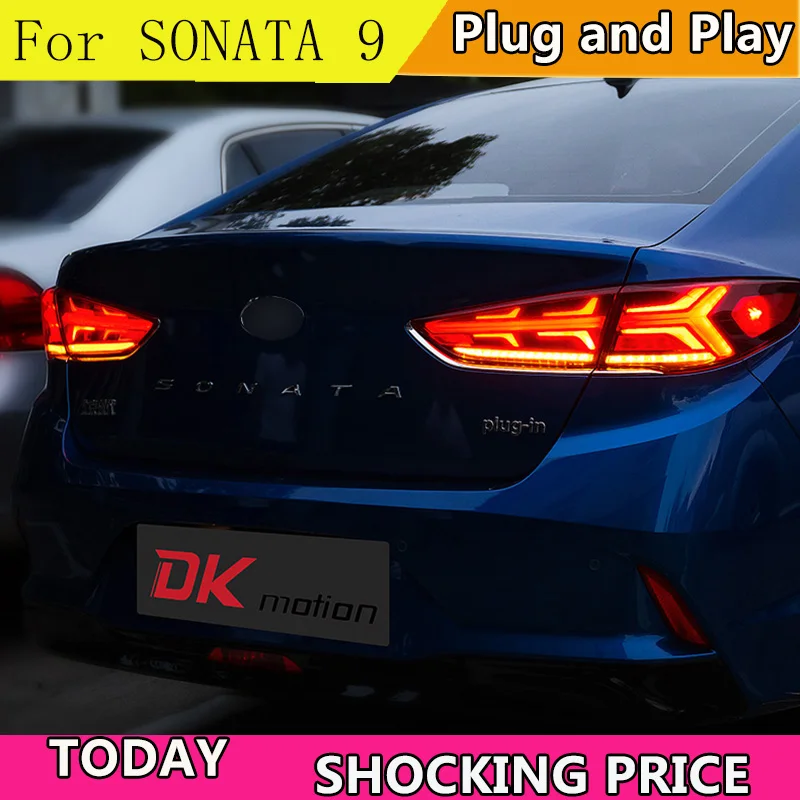 Carcasa ламп traseras de estilo coche para Hyundai Sonata 9 2018 2019 luces светодиодный Taillght lámpara trasera|Фара для