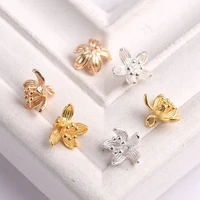 2pcs floral stamen pistil 9mm plated gold color silver color copper metal loose pendants beads for jewelry making diy flower