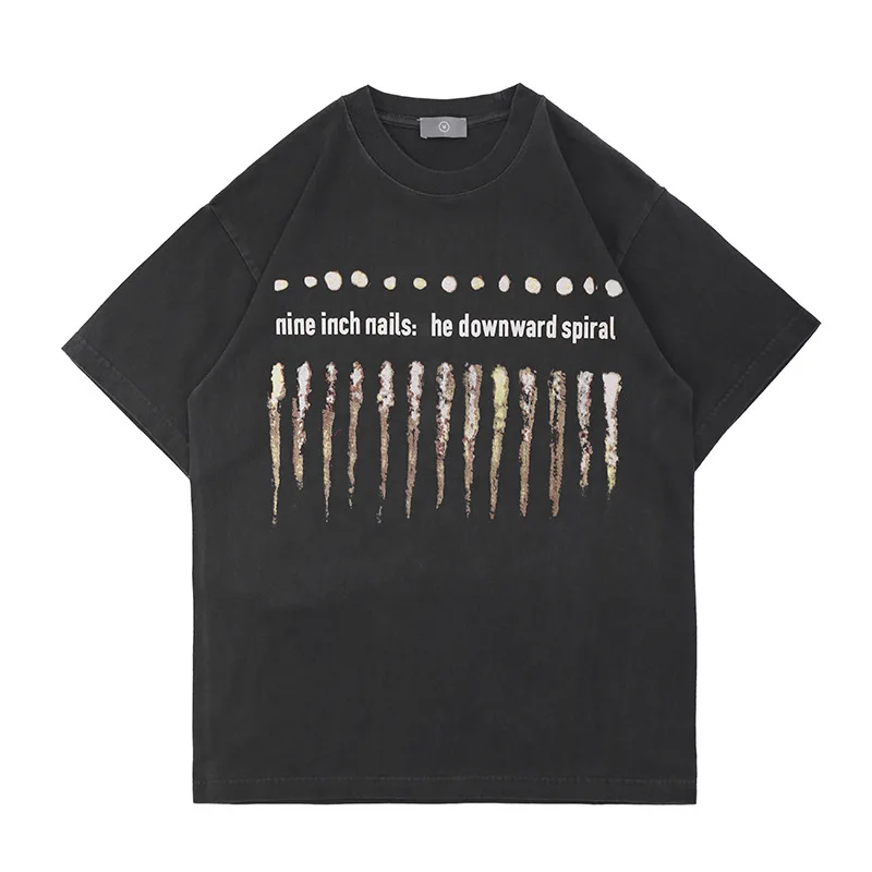 

2021 Men Women Hihg Street Oversized T Shirt Rock Hip Hop Fashion Commemorative Casual Loose Round Neck Short Sleeve T-shirt