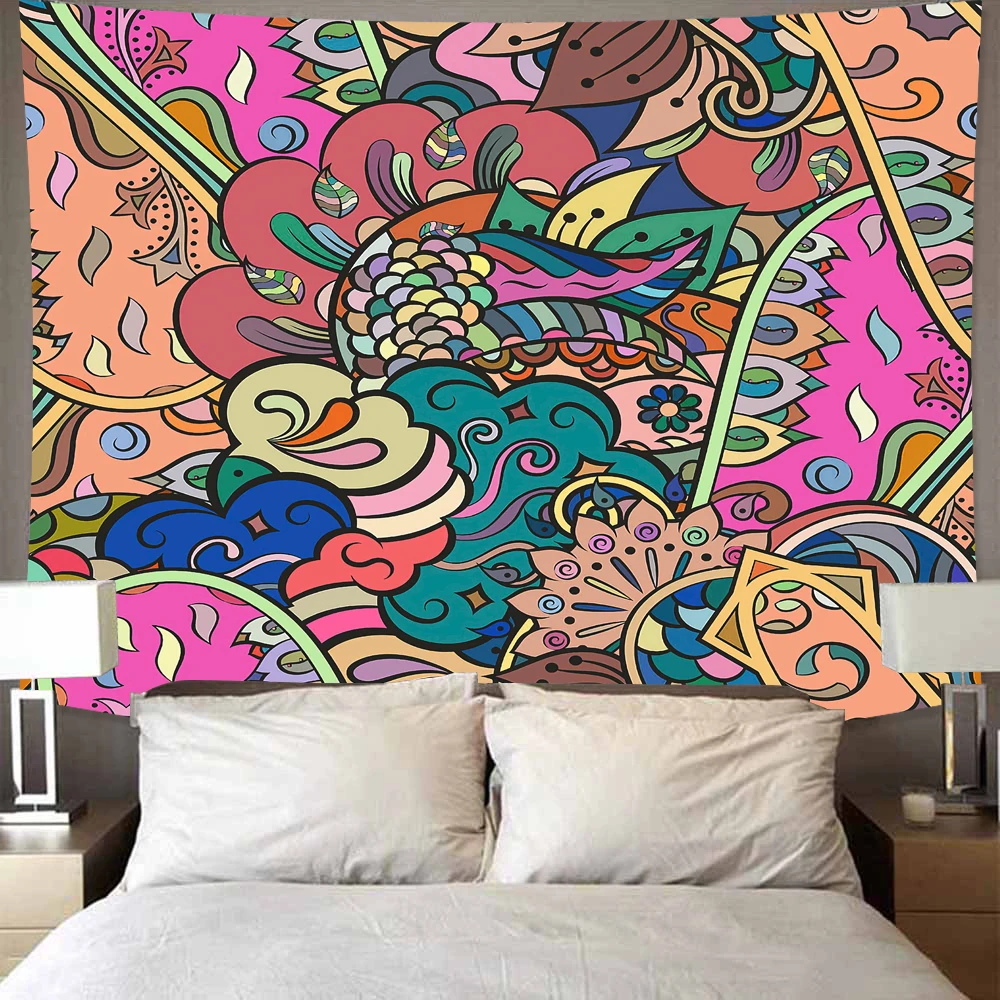 

Богемный настенный гобелен с лозой, ткань с рисунком мандалы, украшение для гостиной, спальни, домашний декор