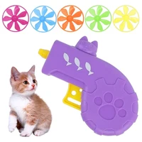 colorful flying saucer cat toy cat tracks down toy set flying disc toy for pet random color interactive chasing exercising new