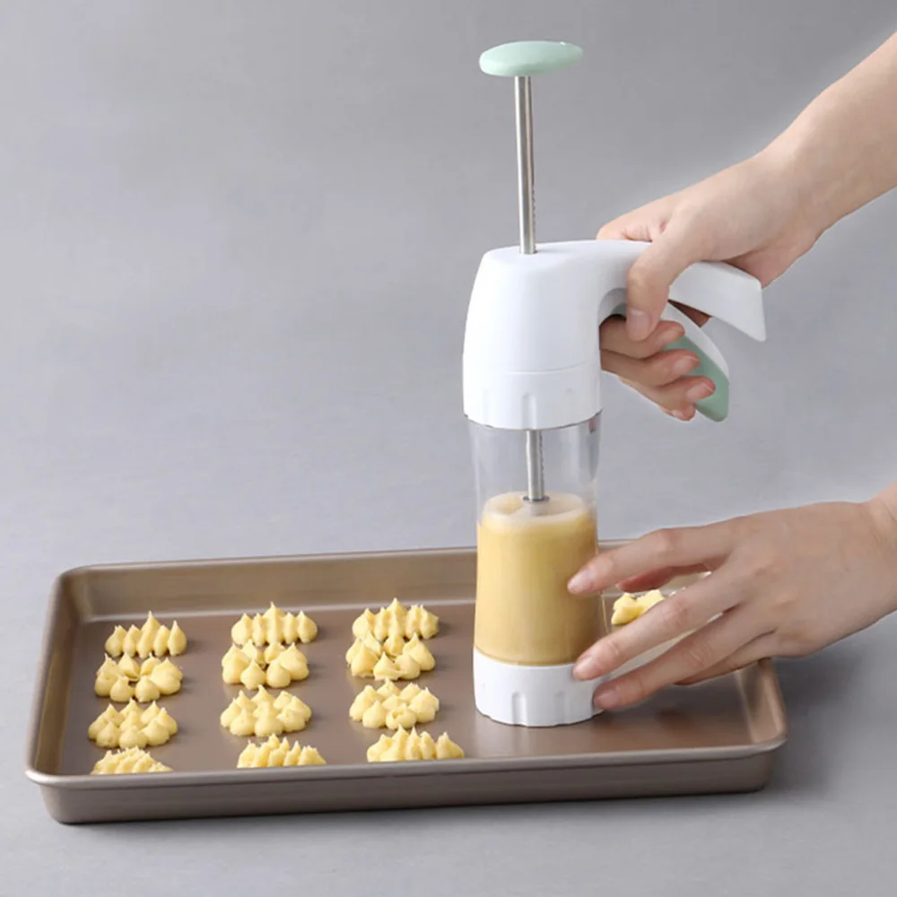 

1 Set Cookie Presses Biscuit Makers Cookie Press Machine Cake Decorating Tools (Olive Green)