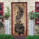 Павлин абстрактный домашний декор дверные наклейки Современные 3D спальня гостиная дверные наклейки самоклеящиеся водонепроницаемые набор из двух частей