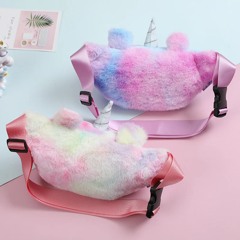 Fanny Women Plush Waist Bag Unicorn Chest Bags Cute Travel Belt Shoulder Bag For Teenager Girls Waist Bag