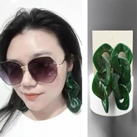 s925 needle new chic color over size acrylic chain drop earrings for woman fashion korean oversize big earrings gift jewelry