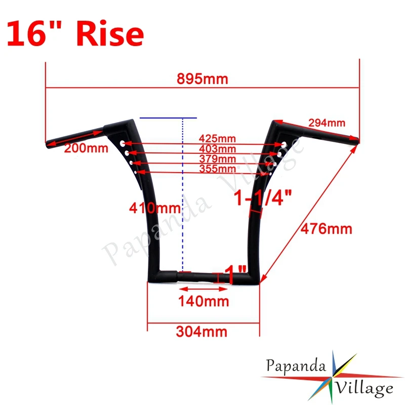 1" 16" Rise 1-1/" мотоцикл Кафе Racer APE вешалка руль жир бар для Harley FLST FXST Sportster XL Softail Dyna Touring