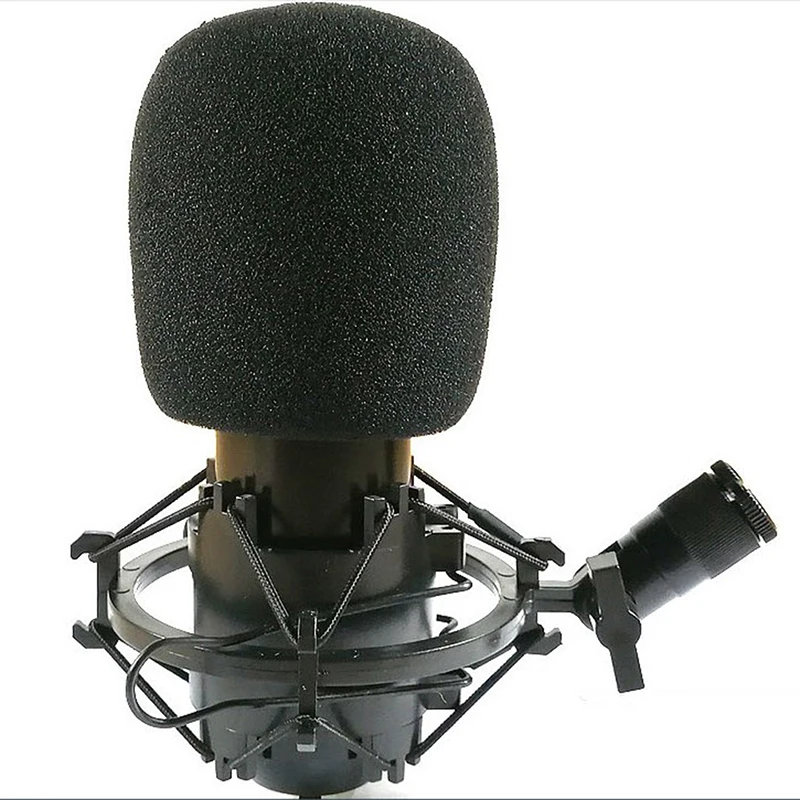 

2 Pcs Studio Microphone Mic Foam Protective Cover Black 75x60mm
