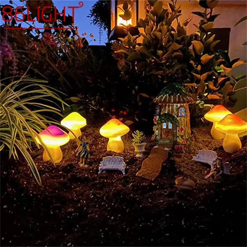 

86 светильников, уличный светильник для газона, современный креативный садовый светильник для грибов, светодиодный водонепроницаемый декор...