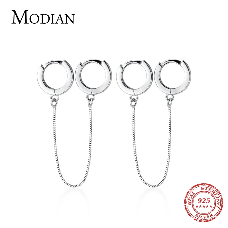 

Modian Fashion Charm Tassel Design Hoop Earrings Brand Classic 925 Sterling Silver Jewelry For Women S925 Earring Gift Bijoux