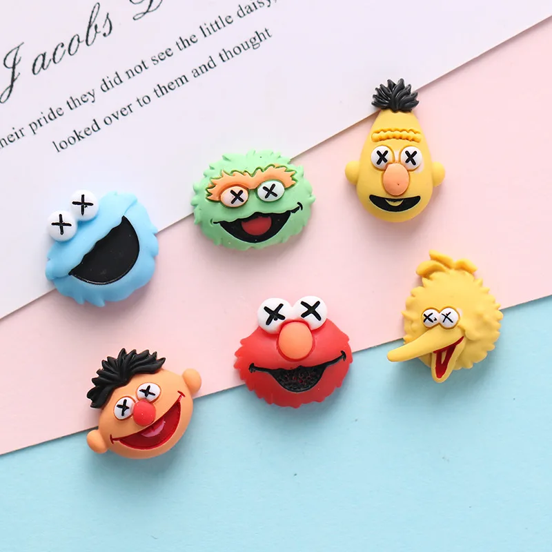 

JY 200 шт./лот «большие глаза Elmo», игрушки из смолы «сделай сам», мультяшная кукла, подвесная цепочка, чашка для воды, аксессуары, 6 видов DX234
