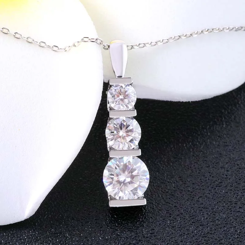 Оптовая цена 4 мм 5 6 ctw 1.8ct EF color VVS1 lab grown moissanite 14k белый золотой кулон только для