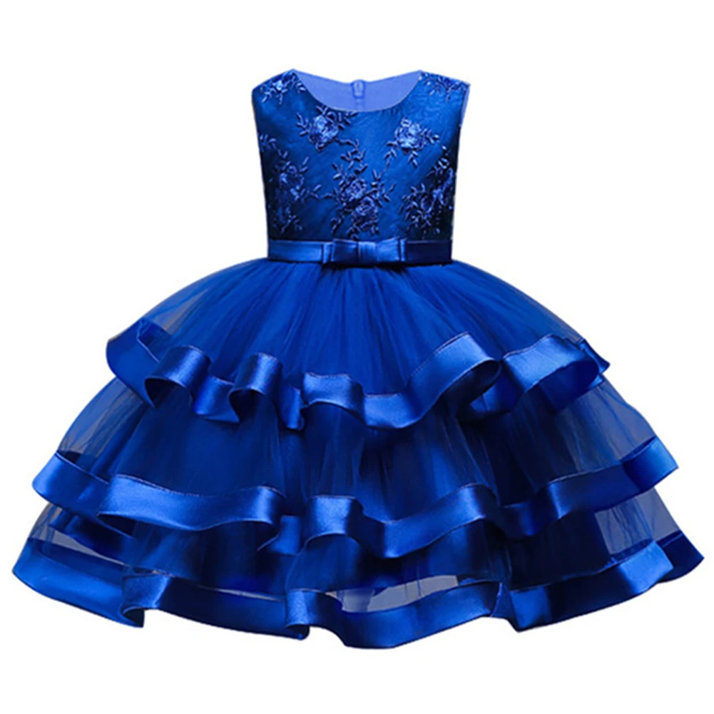2018 Kids Elegant Pearl Cake Princess Dress Girls Dresses For Wedding Evening Party Embroidery Flower Girl Clothes | Детская одежда и