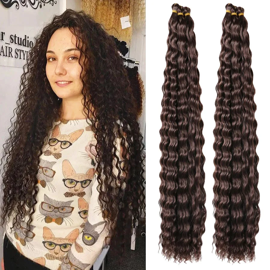

Synthetic Afro Curls Crochet Braids Deep Wave Twist Crochet Hair Water Wavy Ombre Blonde Pink Braiding Hair Extensions For Women