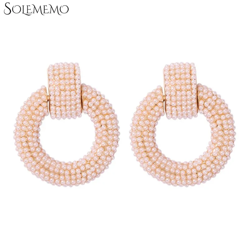 Модные женские серьги подвески ZA с искусственным жемчугом круглые для свадебной