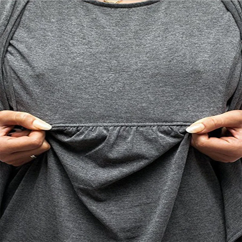 Футболка для беременных женщин с короткими рукавами и круглым вырезом сумка