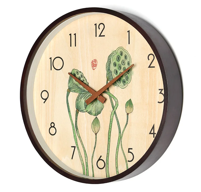 Бесшумные настенные часы из античного дерева современные кухонные Ретро-часы в