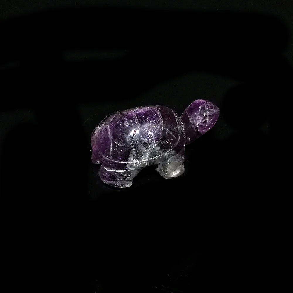 

58g A4-2sun Turtle-shaped purple fluorite crafts Mineral Crystal Specimen Home Decoration
