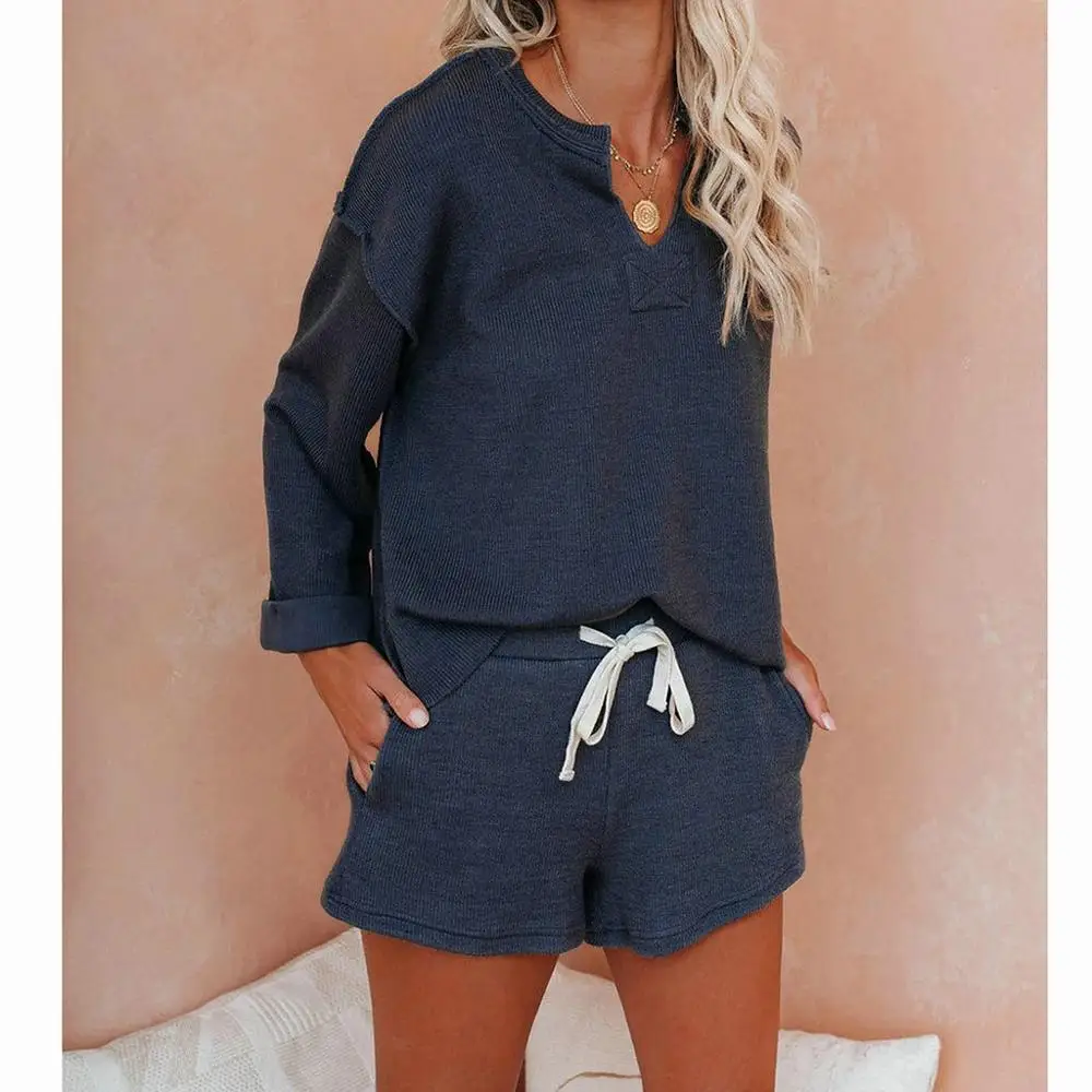 

2020 Spring and Autumn Women's Sweatshirt Suit Long Sleeve Top Drawstring Pants Loose Large Size Comfortable Women