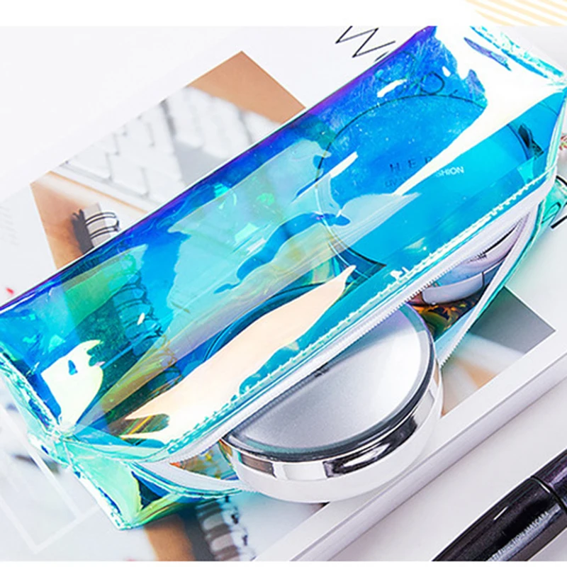 1 шт. Голографический лазерный Модный чехол-карандаш для студентов пластиковый с