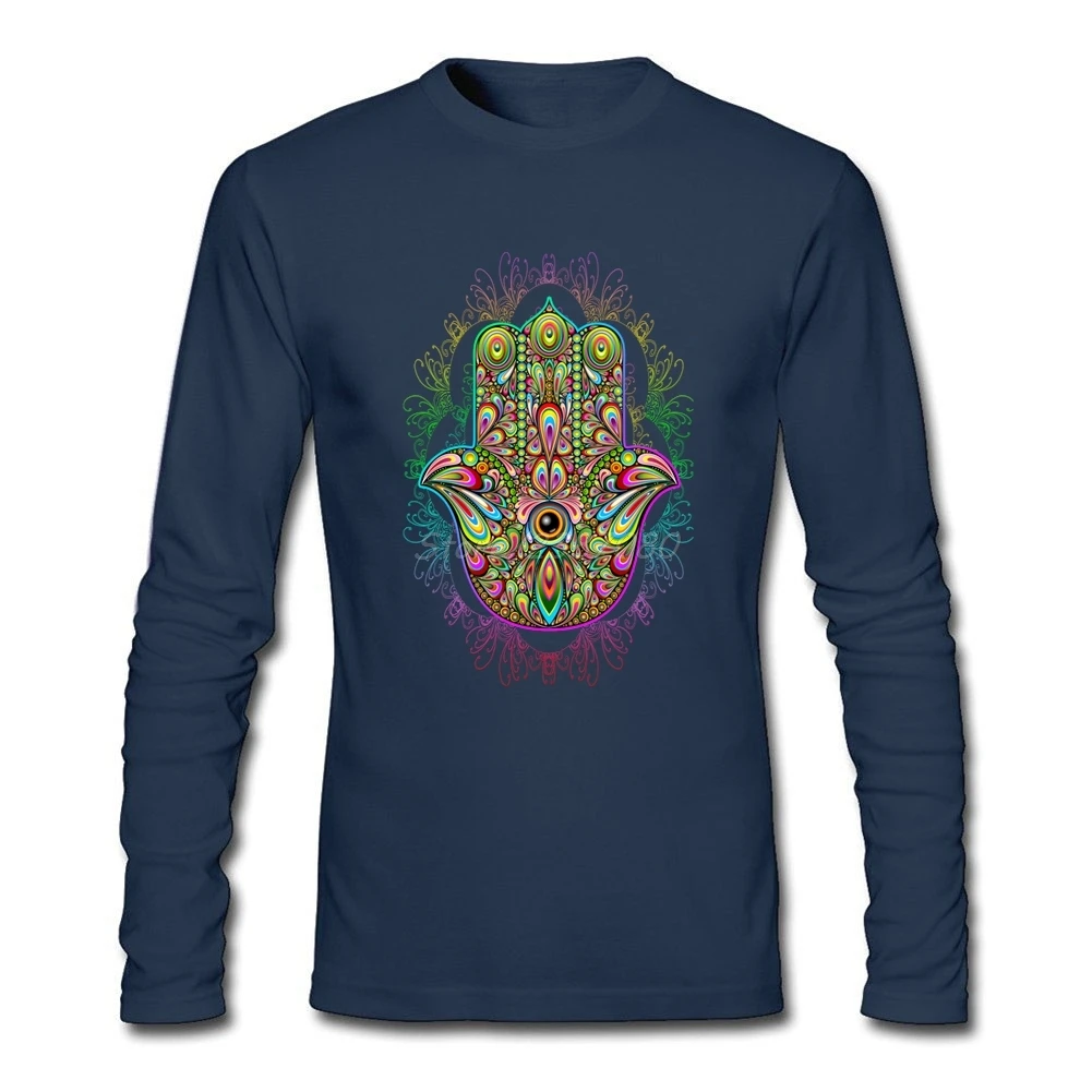 Ручной амулет психоделический футболка с длинным рукавом на заказ мужские