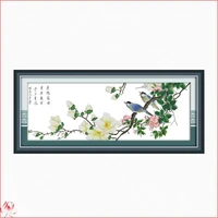 spring scenery cross stitch kit 14ct 11ct canvas diy animal flowers pattern needlework embroidery kit home decoration painting