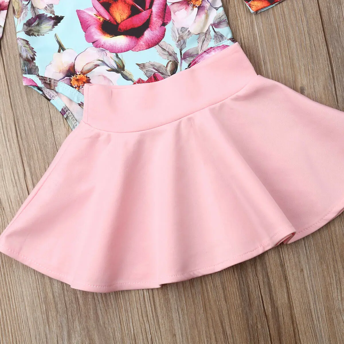 Комплект из 3 предметов с юбкой для маленьких девочек боди длинным рукавом и