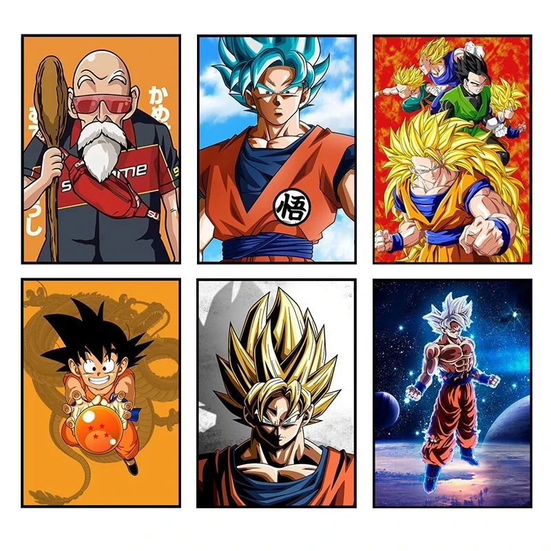 

Home Decoration Japanese Hd Prints Painting Anime Pictures Wall Art Dragon Ball Modular Goku Canvas Poster Bedside Background