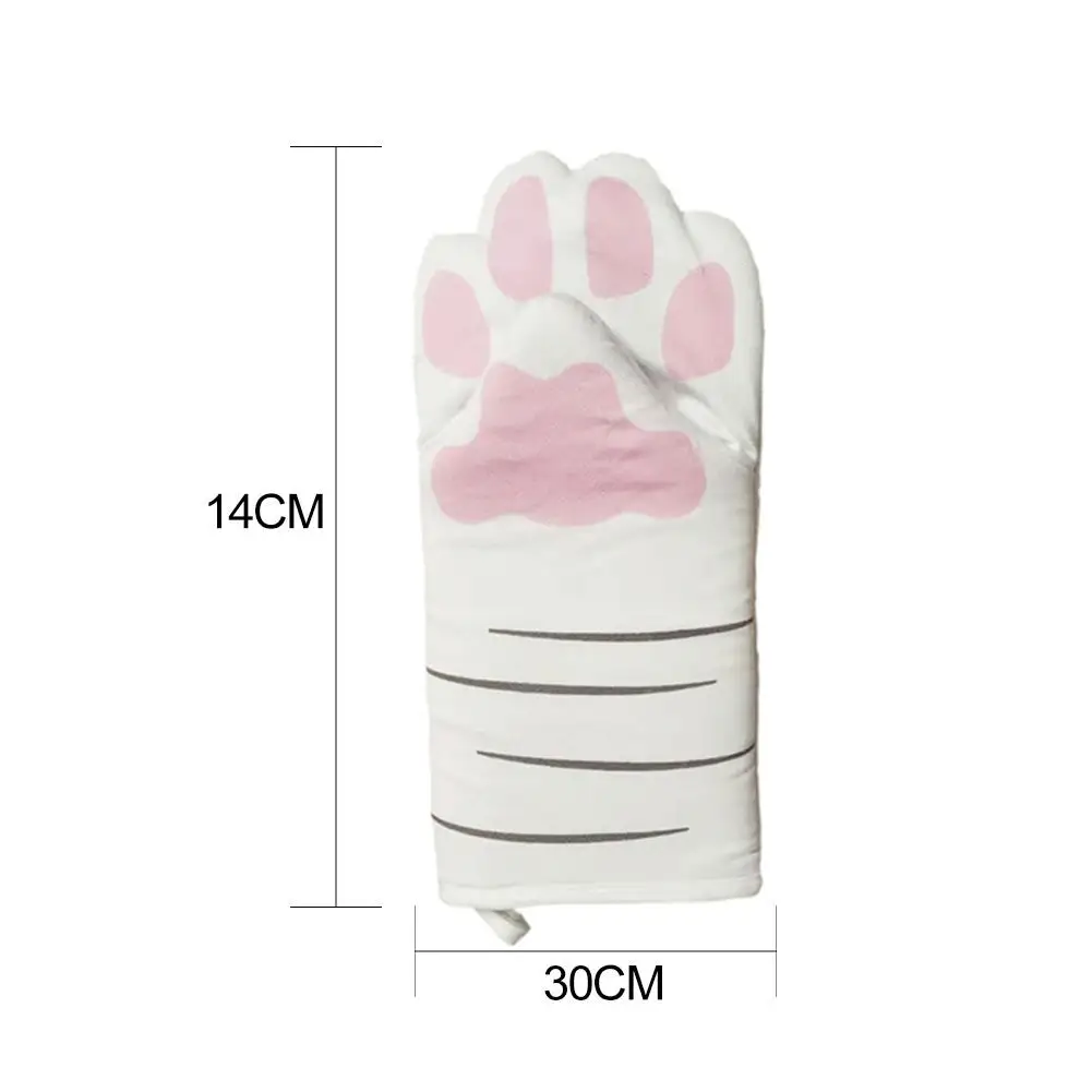 

Microwave Oven Glove Cat Paw Cotton Baking Insulated Mitten Pure Cotton Oven Baking Glove Single oven mitts kitchen gloves