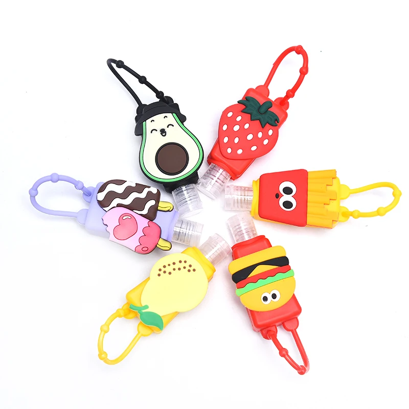 

Funny Fruit Food Silicone Mini Hand Sanitizer Holder Travel Portable Safe Gel Holder Hangable Liquid Soap Dispenser Containers
