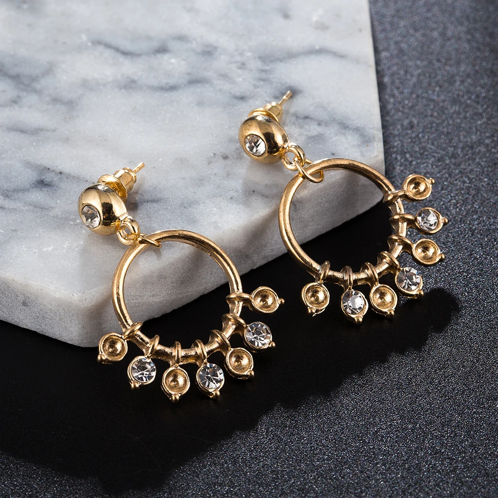 Новое поступление Винтажные серьги золотого цвета для женщин богемные висячие с