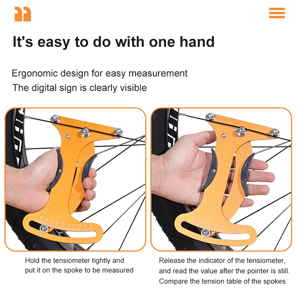 

Aluminum Alloy Professional Accurate Ergonomic Road Bike Cycling Handheld Spoke Tension Meter Indicator Adjustment Portable