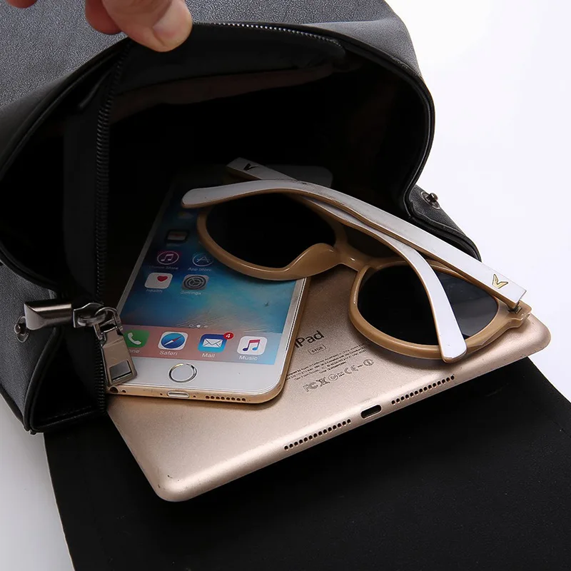 

2021 New Women Backpack Contrast Color Fashion Shoulder Sac Female School Bags Large Capacity PU Leather Backpacks Travel Bag